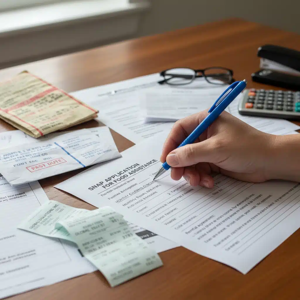 Person accurately filling out SNAP application form