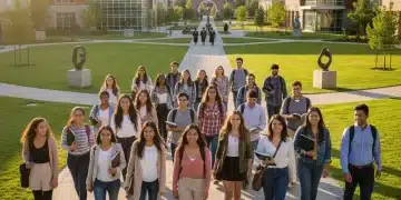 Students walking on a modern community college campus, symbolizing successful transfer pathways.