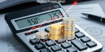 Calculator with rising interest rates and coins, symbolizing federal student loan impact