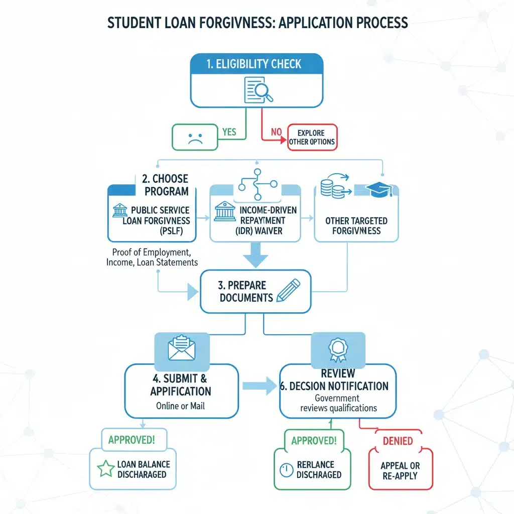 Step-by-step application process for student loan forgiveness programs