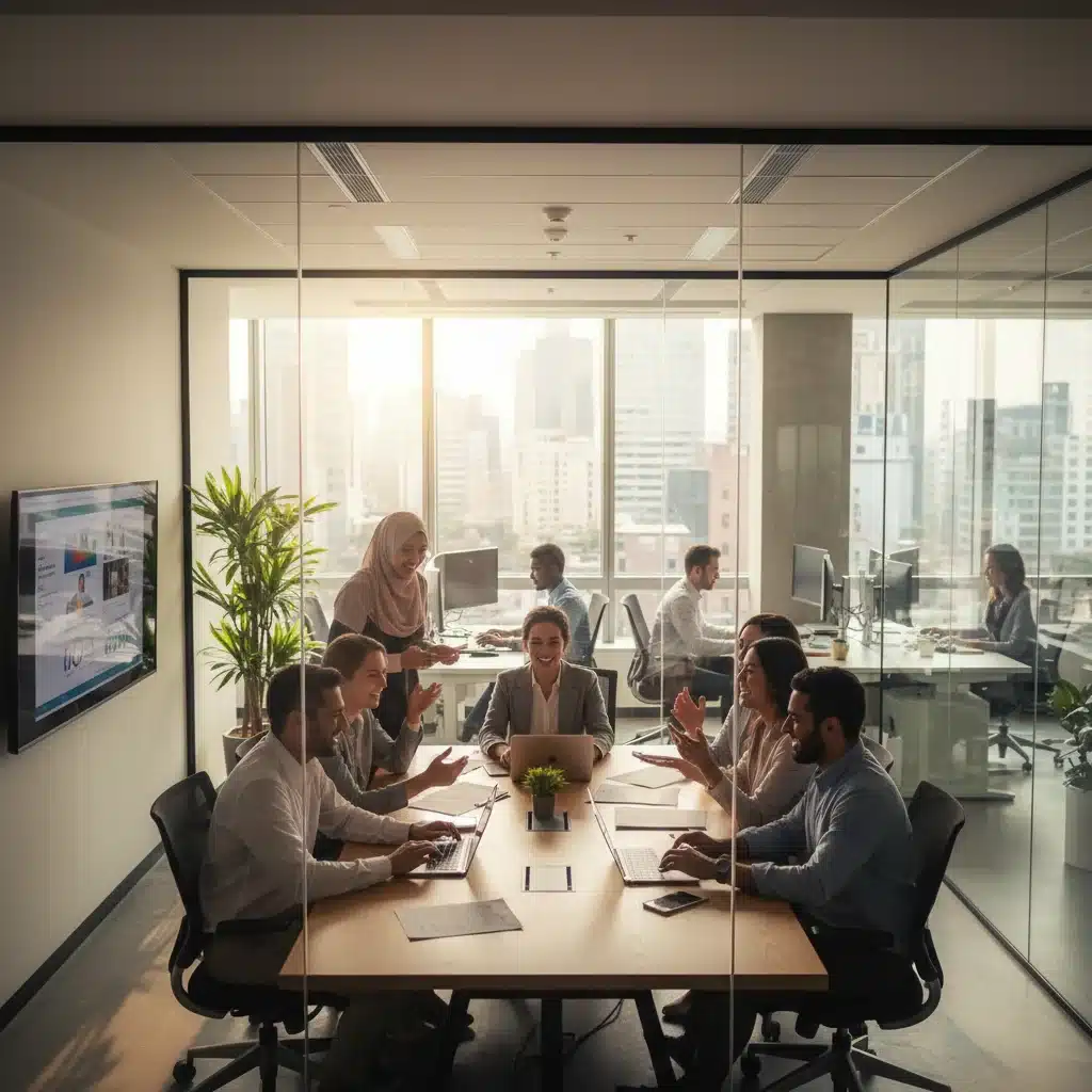 Diverse professionals collaborating in a thriving job market
