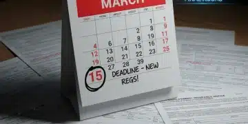 Urgent alert for 2026 federal unemployment changes, calendar with March highlighted, official documents.