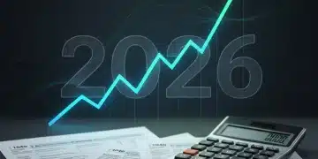 Financial graph with tax documents and calculator, symbolizing 2026 capital gains tax planning for investors.