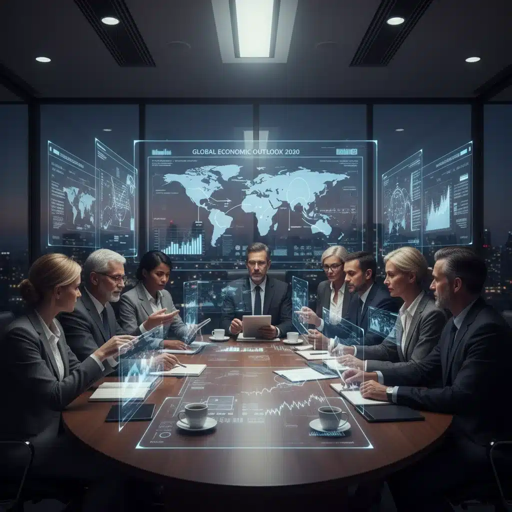 Economists discussing global economic shifts and US growth