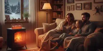 Family staying warm indoors with energy assistance