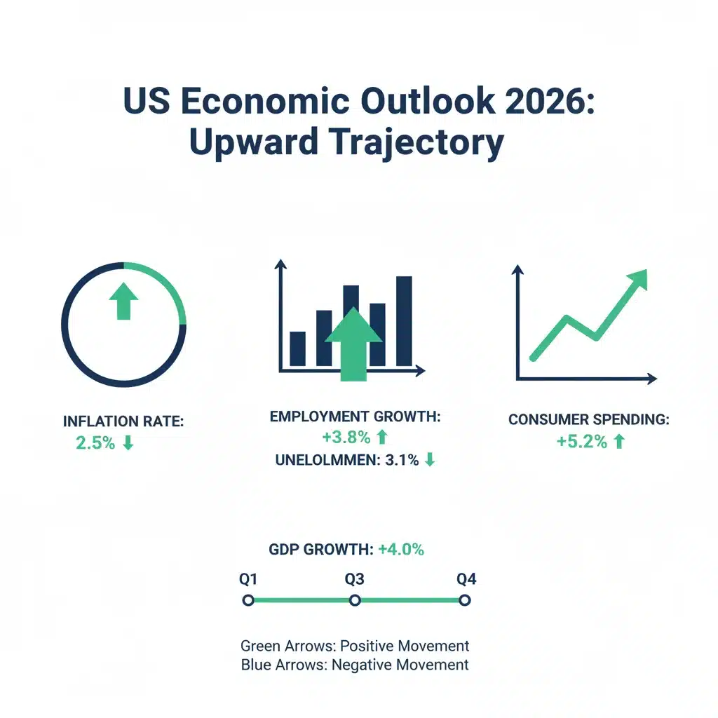 Infographic of key US economic indicators and trends