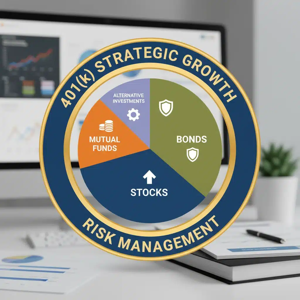 Diversified investment portfolio within a 401(k) for long-term growth