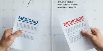 Medicaid and Medicare documents with 2026 calendar highlighting policy changes