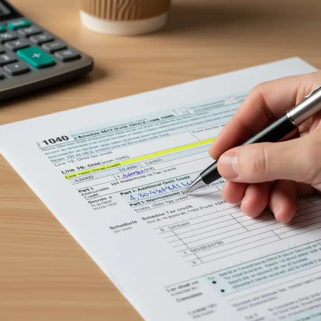 Close-up of tax form showing Child Tax Credit section